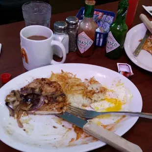 The portions are so HUGE, folks can only eat half the plate and take the rest home for later!