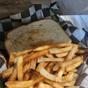 Chicken sandwich and fries.