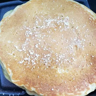 Carryout "THE Flop" 2 pancakes,  2 eggs, 2 bacon, and potatoes $5!