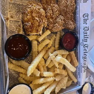 Hand breaded chicken fingers