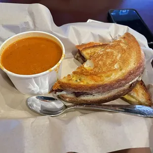 Grilled cheese with tomato soup