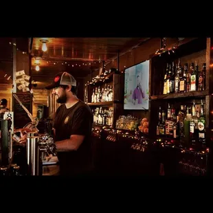 a bartender at a bar