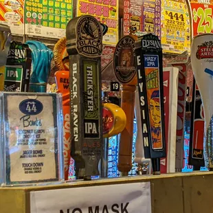 Beer taps.