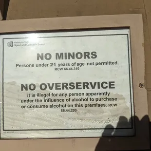 No minors allowed.