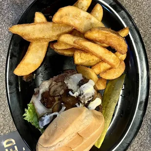 Mushroom &amp; Swiss with Pub Fries