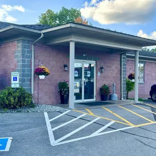 the front of the building