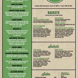 Pub Bar &amp; Grill menu page 1
