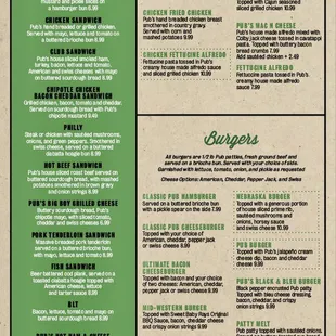 Pub Bar &amp; Grill menu page 2.