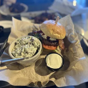 Bison Burger with coleslaw