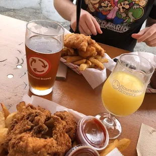 chicken &amp; chips + fish &amp; chips
