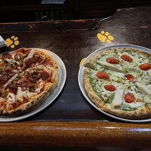 Dog Pound Pizza and Chicken Pesto Pizza