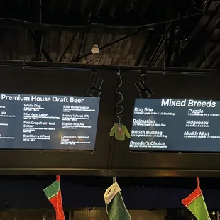 Beer menu