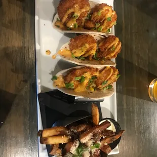 Chrispy Shrimp Tacos and Truffle Fries