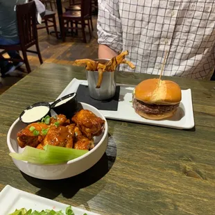 chicken wings and fried chicken, food