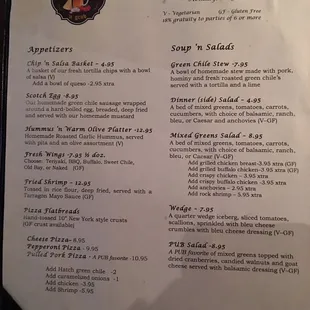 January 2016 menu