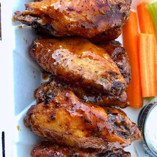 chicken wings and carrots