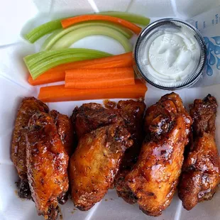 chicken wings and carrots