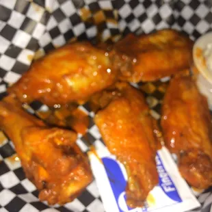 chicken wings in a basket