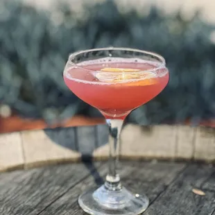 The French Countryside - Grey Goose Vodka, Liquer de Violettes, house-made cranberry simple, lemon, aromatic spritz