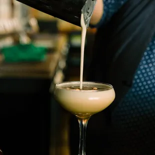 Espresso Martini mid-pour