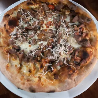 Sausage and Grilled Mushroom Pizza