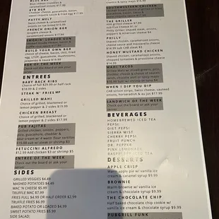 menu