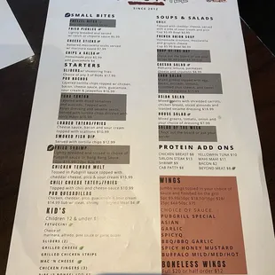 Pubgrill menu