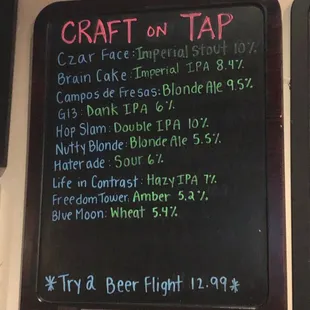 Beers on tap! -- We had the Brain Cake, Hop Slam, &amp; Campos de Fresas. All soooo good!