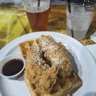 Chicken and waffles brunch $8