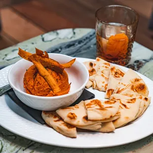 Vegan Heirloom Carrot Dip and the Otis cocktail