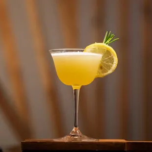 a cocktail in a coupe glass