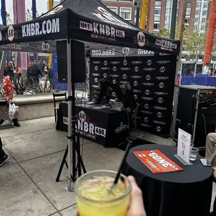 Enjoying a cocktail &amp; KNBR!