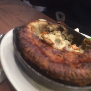 Lemon Chicken Pot Pie, Seasonal Vegetables, Mixed Greens