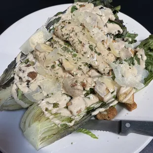 Grilled Caesar salad with chicken