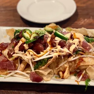 a plate of food on a table