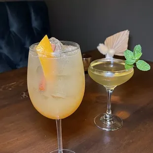 Hazel Harvest cocktail ($17) / Emerald Garden cocktail ($18)