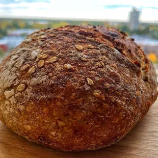 Honey oat porridge bread