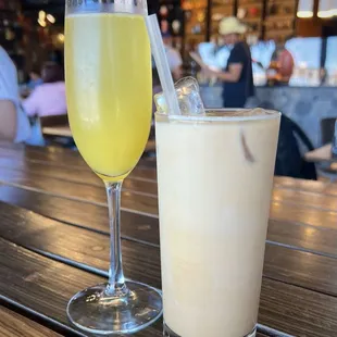 Pineapple mimosa &amp; iced honey latte.