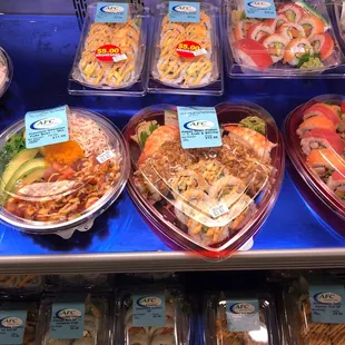 a variety of food in plastic containers