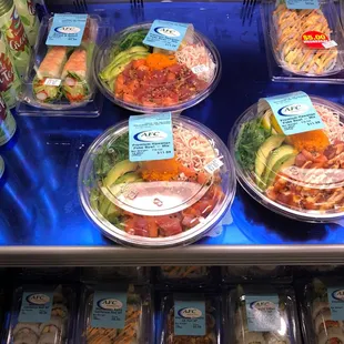 a variety of food items on display