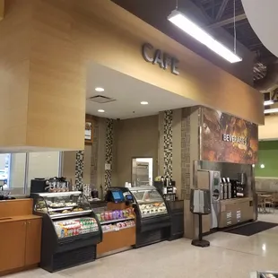 the interior of a cafe