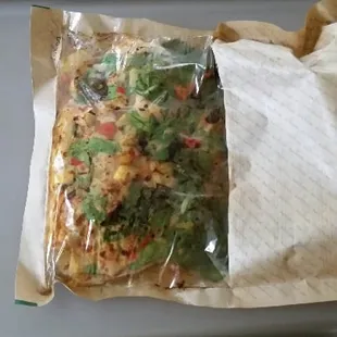 Tilapia fillet with Caribbean Mango sauce with orzo, spinach and bell pepper