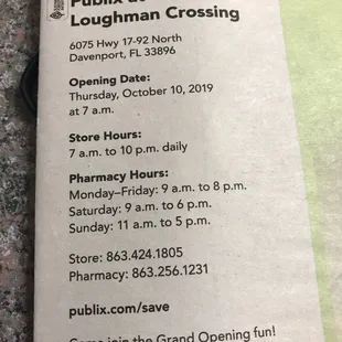 New Publix information