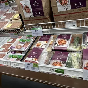 a variety of frozen food items