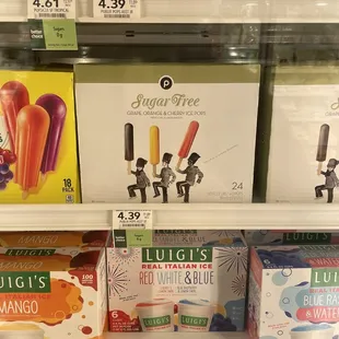 a variety of ice creams on display