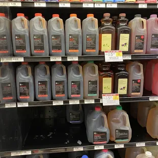 a variety of juices