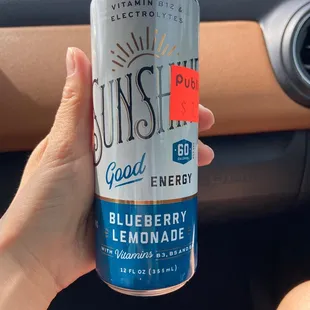 Sunshine Blueberry Lemonade energy drink, on sale $1.50