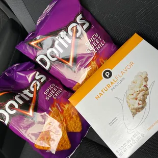 Doritos Spicy Sweet Chili and Publix Microwave Popcorn