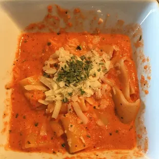 Just whipped up Red Pepper Pasta! Making more Italian Garofalo macaroni bc we mis-calculated the amount! Mama Mia, best ever!