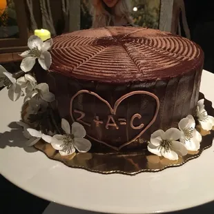 a chocolate cake on a plate